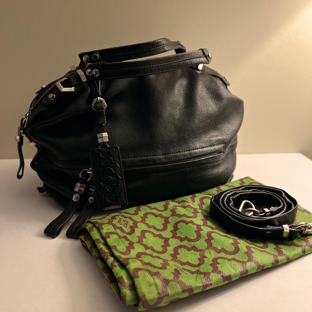 orYany Black Textured Satchel Purse